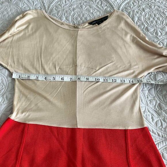 Marc by Marc Jacobs Women’s Dress Claude Silk Knit Color Block Nude Red Size S - Picture 9 of 11